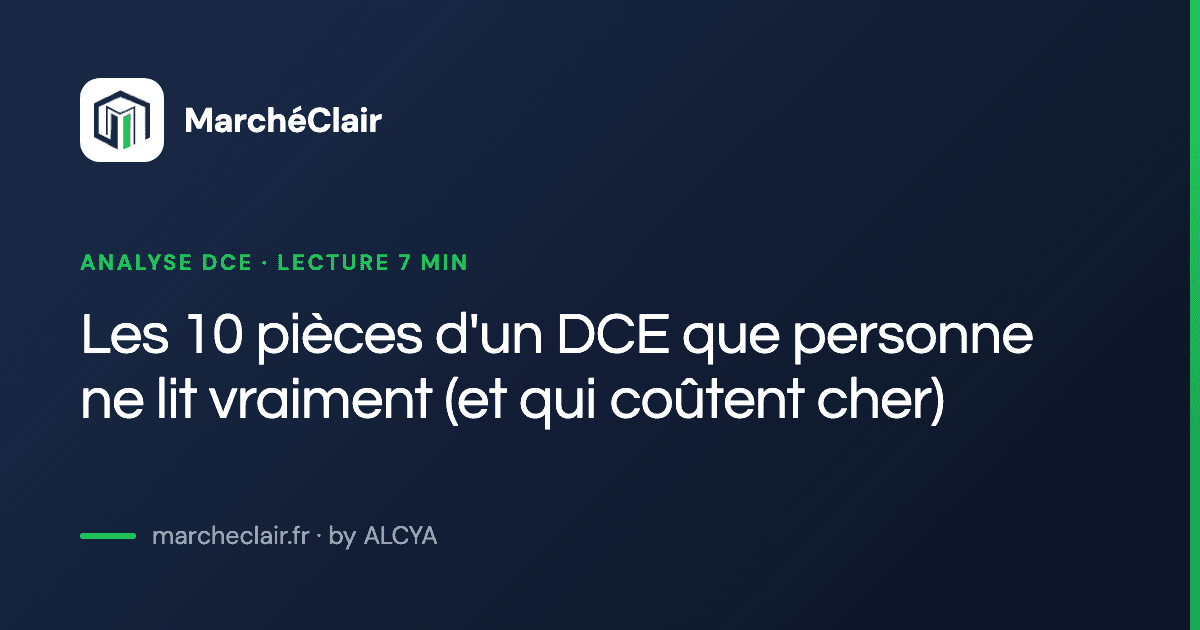 Les 10 pièces d'un DCE que personne ne lit vraiment (et qui coûtent cher)